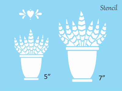 Joanie (2) Cactus Stencil Succulent Zebra Desert Striped Plant Fern DIY Art  Sign | eBay