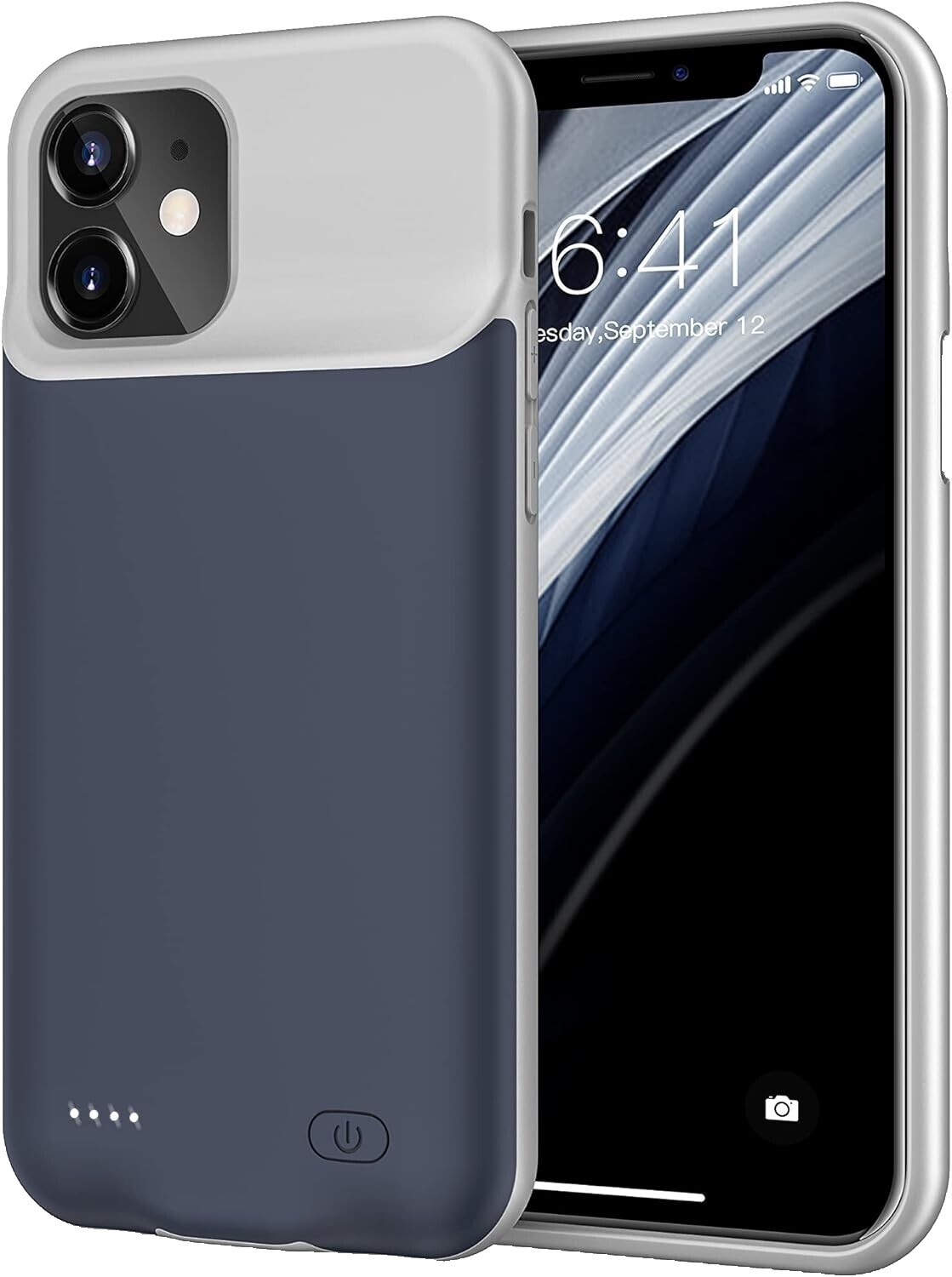 Zwarte Battery Case Gladgogo Akku Hülle Für IPhone 12/12 Pro, Zusatzakku Ladehülle Extra Accu Hoes Zwart