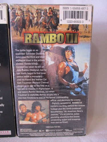 Rambo 1 2 3 Vintage VHS First Blood II III Sylvester Stallone First Blood 1982 - Bild 10 von 11