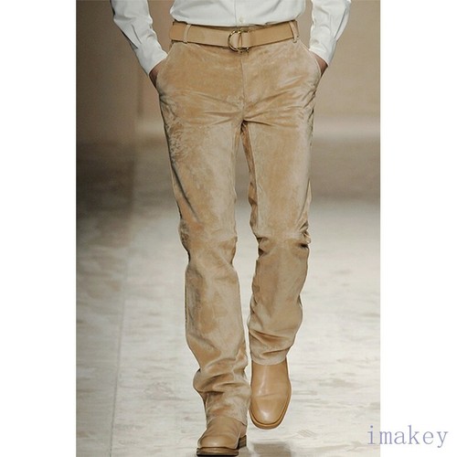 Herren Echt Wildleder Hose Gerade Arbeitskleidung Lang Neu Hose Britisch Vintage Stil - Bild 1 von 28