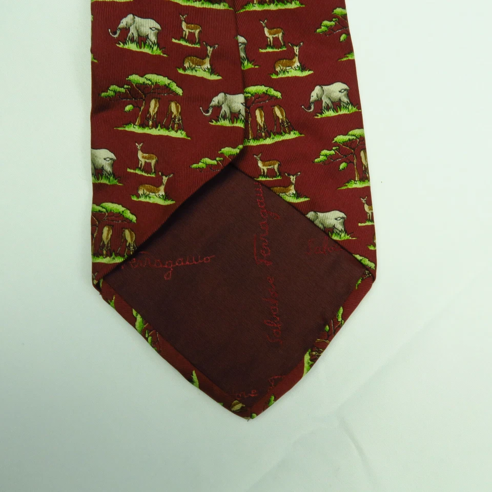 Salvatore Ferragamo for Anderson Consulting African Elephants Impalas 57"x3.5"  - Image 4 of 4