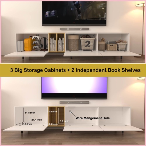 TV Stand Cabinet Entertainment Center Media Console Table for TVs Up to 80inch - Picture 3 of 7