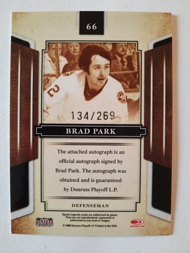 2008 Donruss Americana Sports Legends #66 Brad Park Auto Mirror Red 134/269 # - Picture 2 of 2