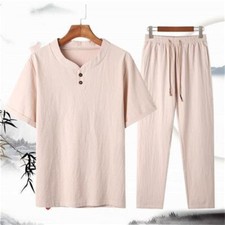 Men Tracksuit Outfit 2-Piece Set Short Sleeve T-Shirt and Pants Sweatsuit Set