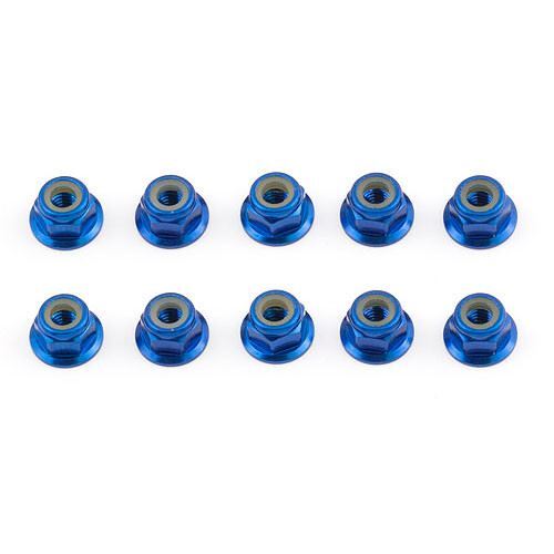 SpeedTek RC M4 Flanged Lock Nuts (10) (Blue) - Picture 1 of 1
