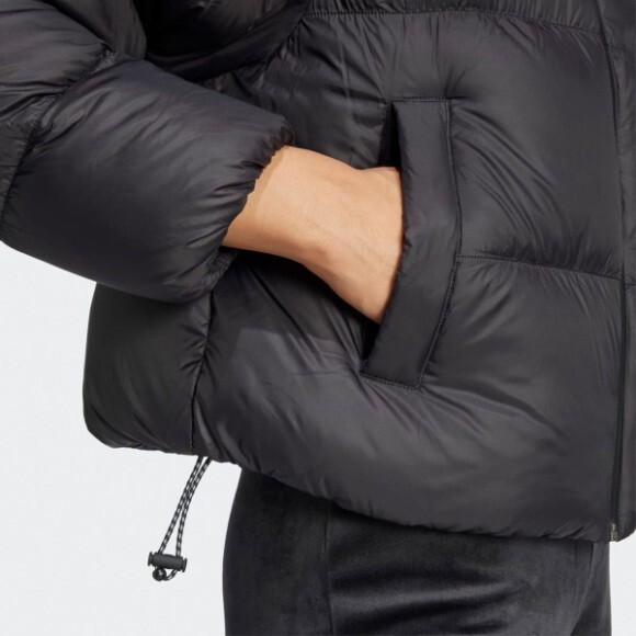 ダウンジャケット・コート adidas Regen Crop Down Puffer Padded Jacket Black IW8368 Adidas Regen Crop Down Puffer Jacket - Black IW8368 Duck