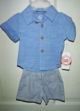 New Wonder Nation Boy Short Sleeve Button Down  Shorts 2pc Set