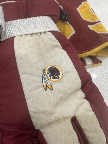 Reebok Washington Redskins Commanders Scarf X Winter Gloves Vtg Rare - Picture 10 of 20