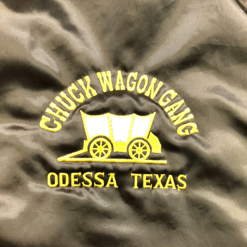 Vintage Pla-Jac Dunbrooke Jacket Men 2XL Brown Gold Satin Chuck Wagon Gang - Image 4 of 4