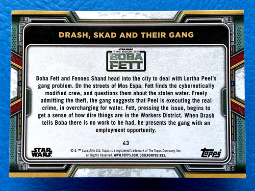 2022 Topps Star Wars The Book of Boba Fett Drash, Skad and Their Gang #43 - Bild 2 von 2