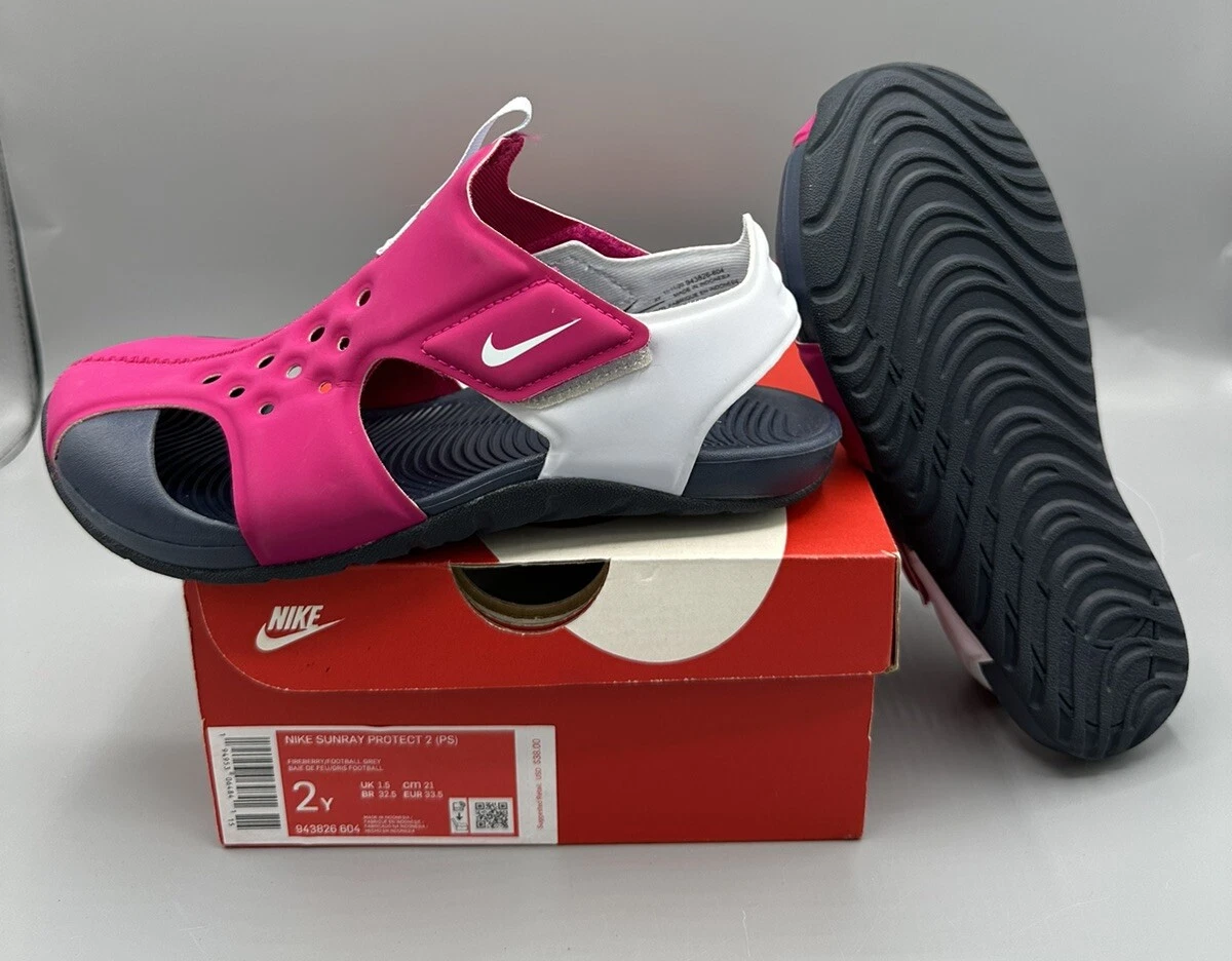 Sandali Nike Sunray Protect 2 (PS) 943826 604 grigio Fireberry calcio taglia 2 anni