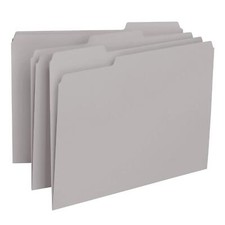 Interior File Folder 1/3-Cut Tab Letter Size Gray 100 per Box 10251
