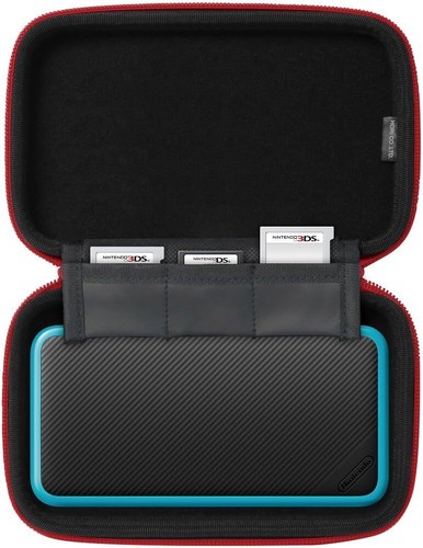 2DS LL compatible Slim Hard Pouch for New Nintendo 2DS LL Black × Red - Picture 4 of 4