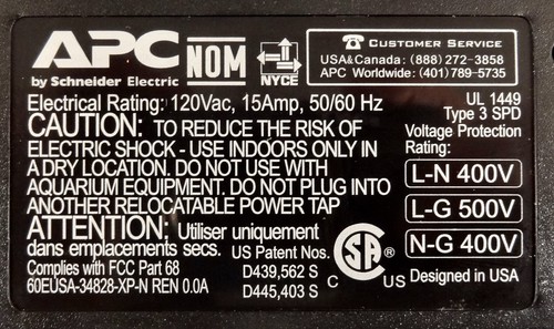 APC Model P7T Essential Surge Protector, 7 Outlet, Phone Line Protection, Tested - 第 6/8 張圖片