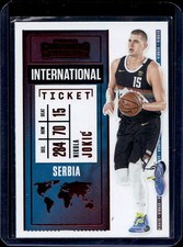 2020-21 Panini Contenders #27 Nikola Jokic International Ticket Red