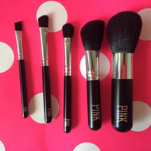 Victorias Secret Pink MakeUp Brushes Cosmetic Travel Cruise Set Hawaii Tropical - Picture 3 of 4