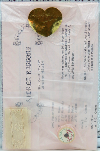 Charland Designs SILKEN RIBBONS Cross Stitch Pattern Plus Silk Ribbon and Lace - Picture 4 of 4