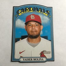 2021 Topps Heritage 1972 Die-Cuts #72DC-18 Yadier Molina St. Louis Cardinals