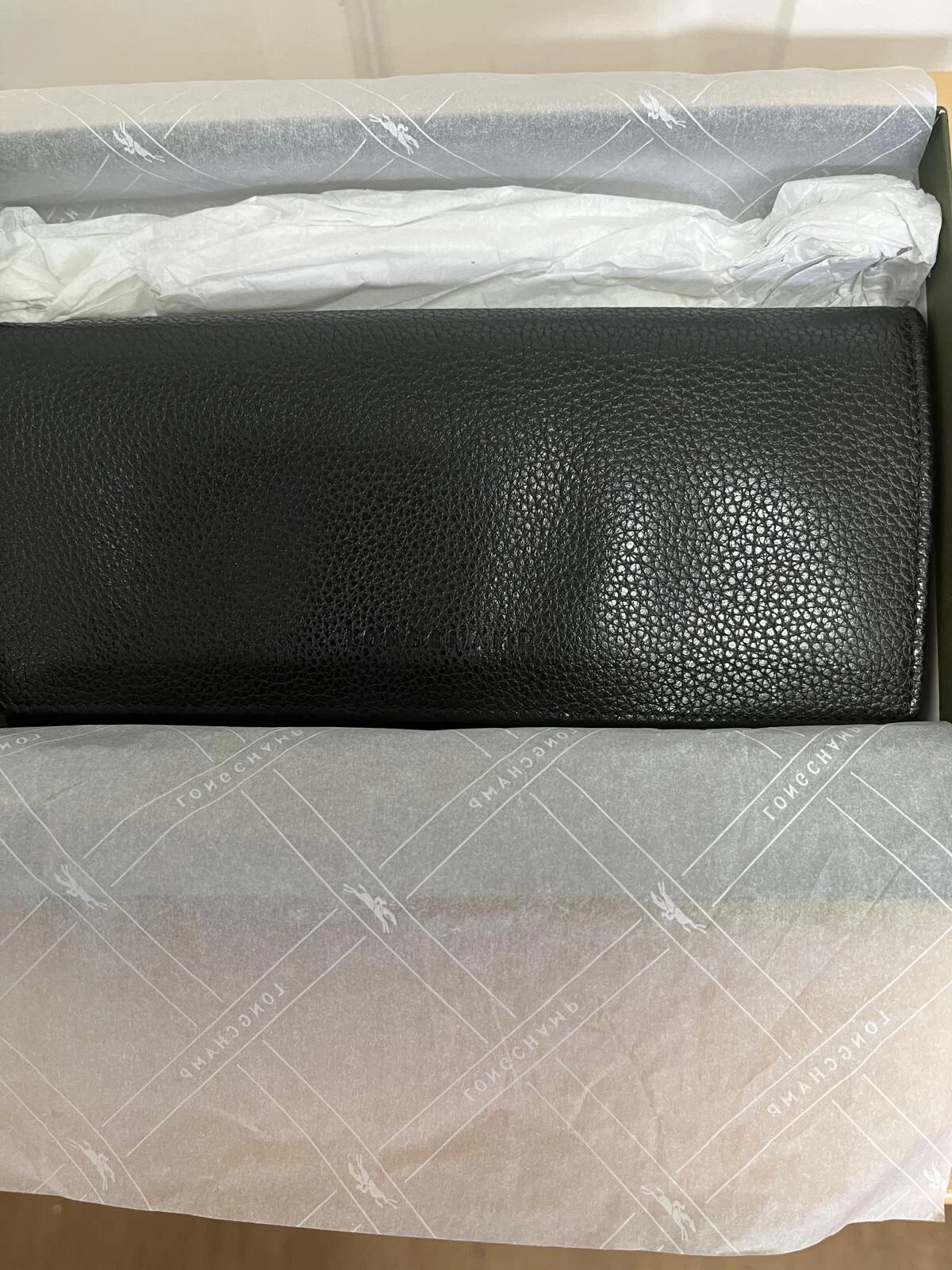 Portefeuille Longchamp Le Foulonne Continental noir cuir véritable neuf PRIX CONSEILLÉ