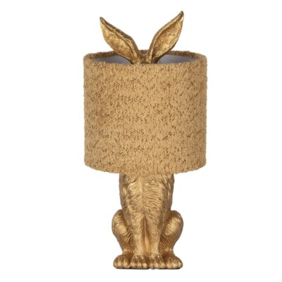 6LMC0111GOY Goldene Hasenohren: Funkelnde Tischlampe für magische Momente    Cl