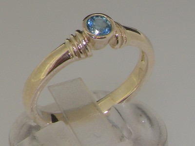 925 Sterling Silver Natural Blue Topaz Womens Solitaire Ring - Sizes 4 ...