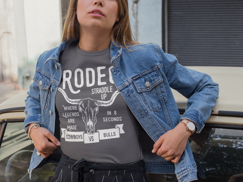 Women's Rodeo T Shirt Cowboys Vs. Bulls 