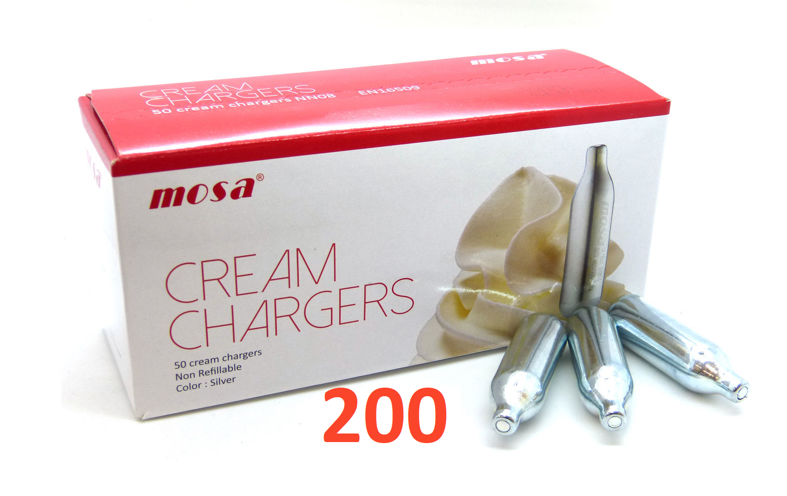 MOSA Nitrous Oxide Cream Chargers Whipped Cream N2O gas NOS NOZ 8g