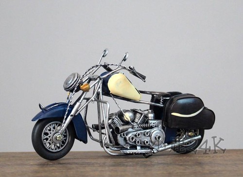 Vintage Handmade Metal Motorcycle Sculpture Collection Motorbike Model Toy Gift - Picture 7 of 24