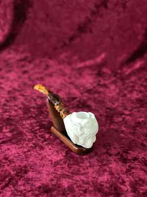 Türkischer Block einfacher Meerschaum Pfeife handgeschnitzt am selben Tag Versand