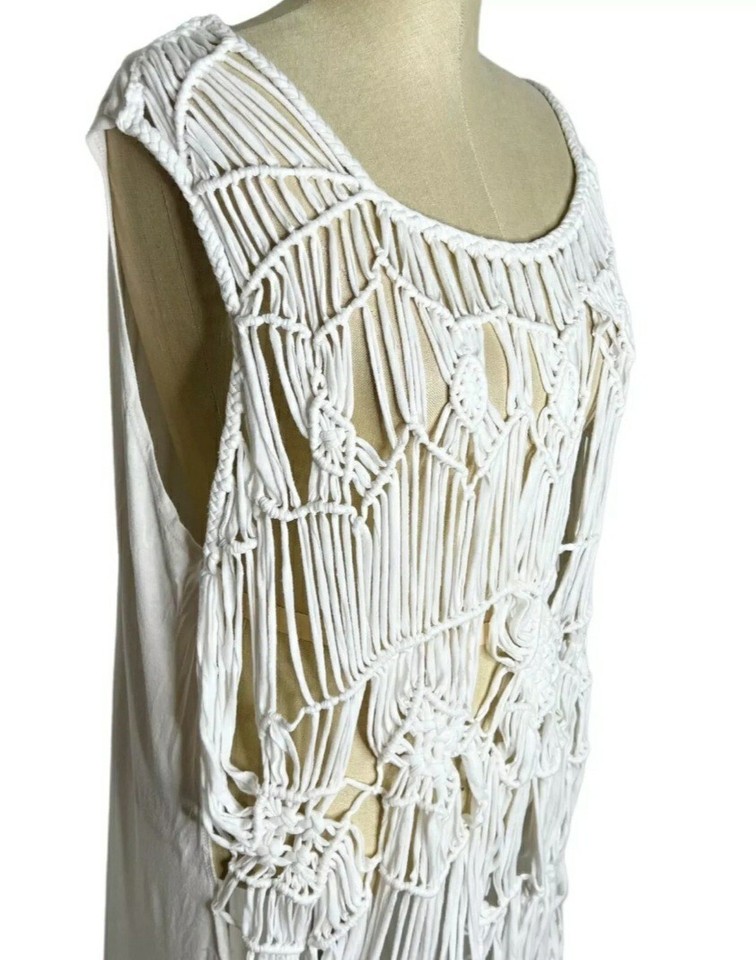 SIREN LILY White Macrame Boho Hippie Festival Top "Coachella" Sz 3X eBay