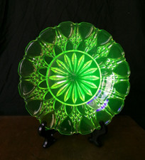 ASSIETTE EN OURALINE EN CRISTAL VAL SAINT LAMBERT