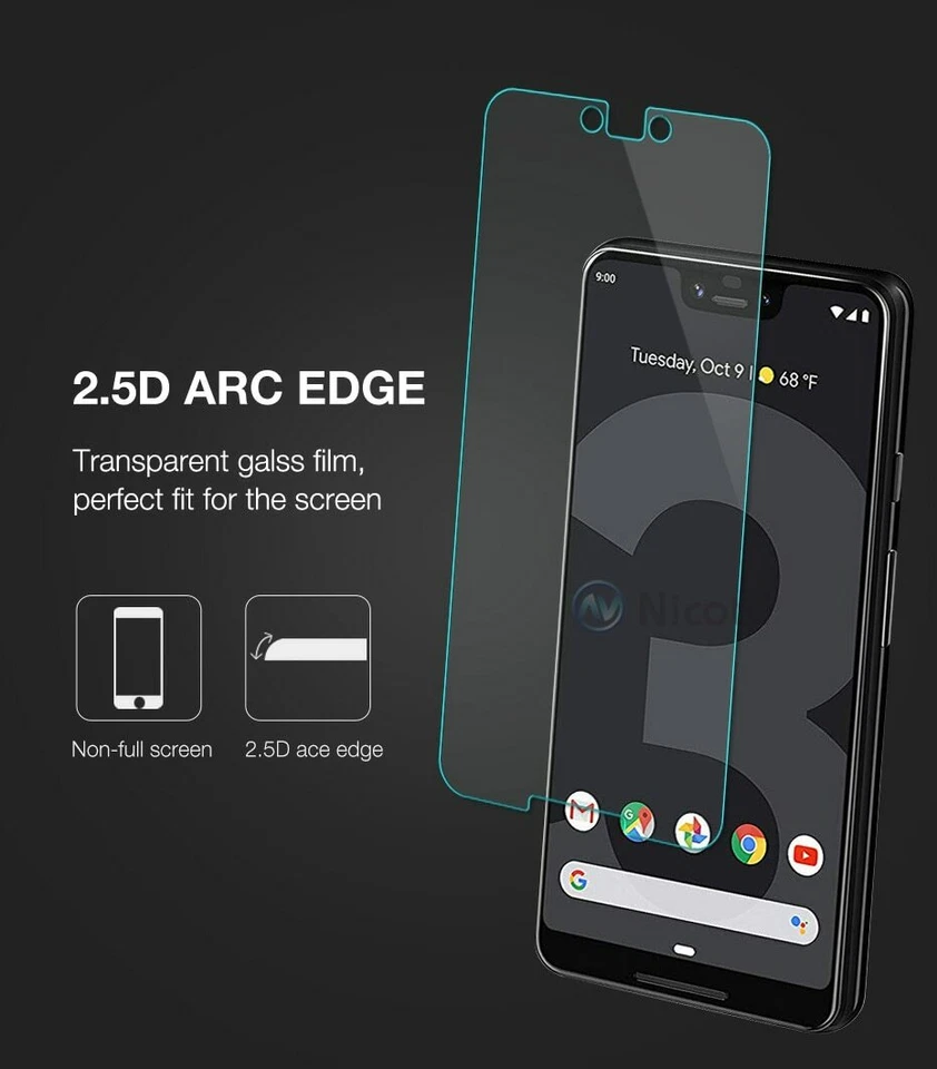 Protector de pantalla de vidrio templado de cobertura completa 3D para Google Pixel 2 3 XL 2XL 3XL Foto 4 de 4