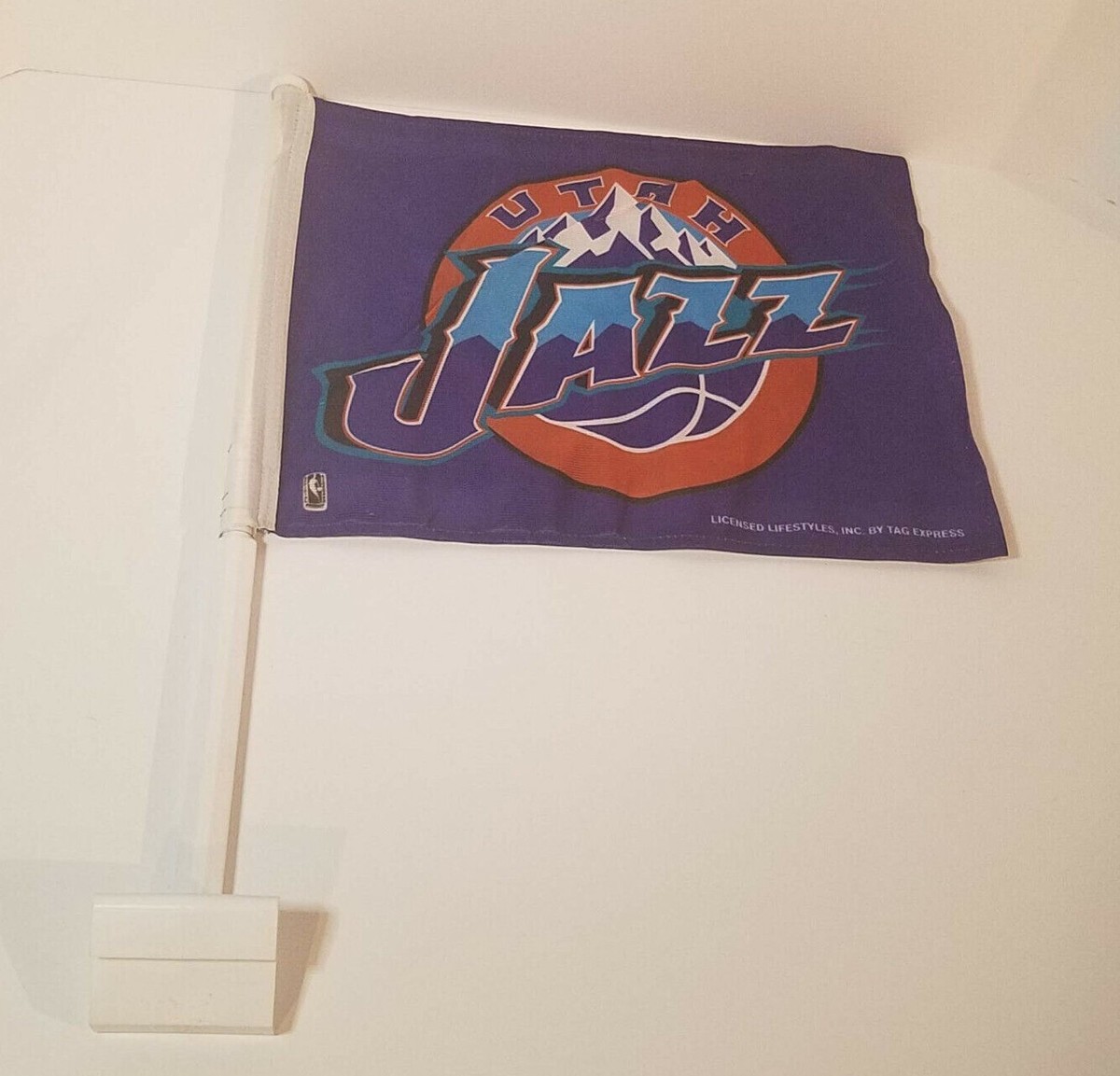 VTG Utah Jazz Vintage Mountain Logo, Car Truck Auto Flag, 11 x 14