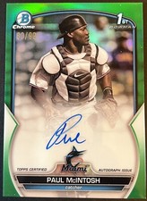 PAUL MCINTOSH 2023 Bowman Chrome 1st Green Auto #/99 Miami Marlins