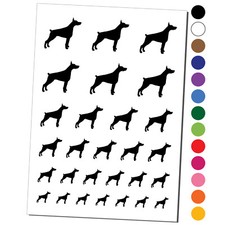 Dobermann Pinscher Dog Solid Temporary Tattoo Water Resistant Set