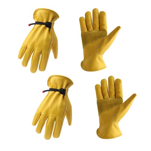 1/2/3 Pairs Men Women Work Gloves Cowhide Leather Gardening Glove Safety Gloves - Picture 13 of 14