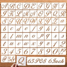 DZXCYZ 6 Inch Letter Symbol Stencils for Painting on Wood, 65 Pcs 6