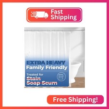 downluxe Clear Shower Curtain Liner, 12G EVA Extra Heavy Plastic Shower Liner wi