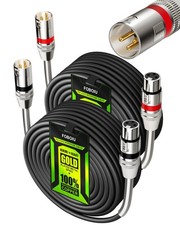 XLR Cables 50 ft 2 Pack,XLR Microphone Cable with Gold-Plated Connectors，Oxyg...