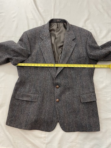 Harris Tweed Mens 46 Brown Handwoven Pure Scottish Wool USA Made Blazer Jacket - Picture 5 of 12