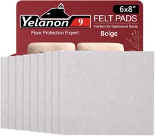Yelanon Felt Furniture Pads for Hardwood Floors -8" X 6" Premium Floor Protector