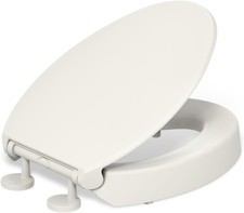 KOHLER Hyten 3" Elevated Quiet-Close Elongated Toilet Seat Biscuit 25875-96