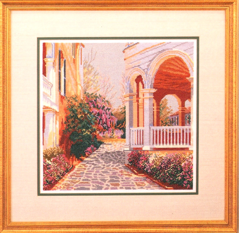 Barbara & Cheryl SOUTH BATTERY VIEW Cross Stitch Leaflet OOP gazebo / scenery