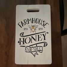 Home Decor Farmhouse Honey Bee Decorative Wooden Sign White Rustic Hanging