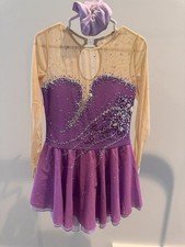 Girls size 8/10Y Ice Skating Dress Rhinestone Figure Skating Competition Costume