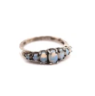 22354 Vintage 925 Silver Victorian Style Delicate Faux Opal Ring Size Q