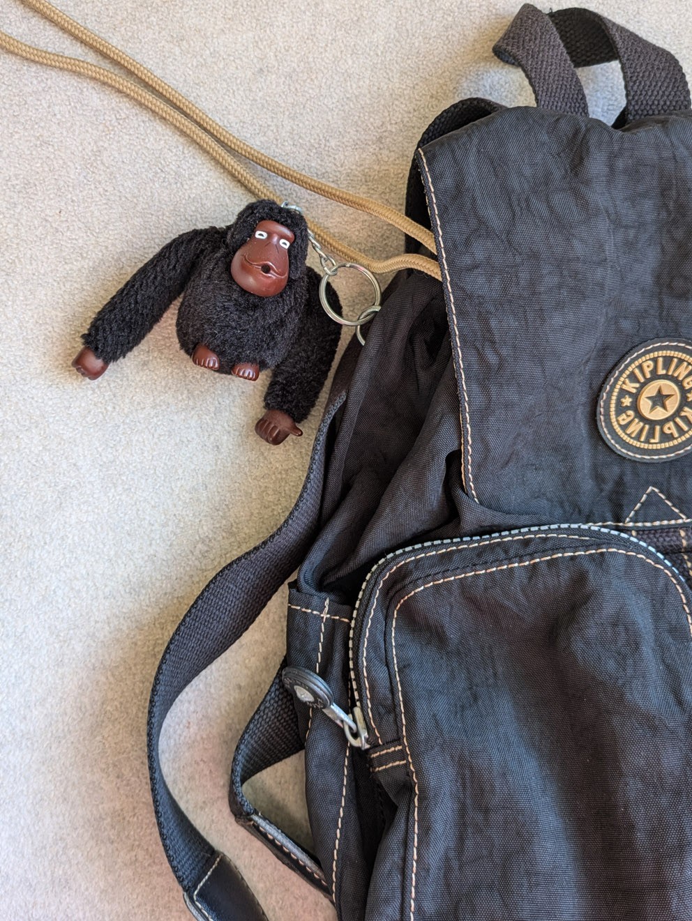 Black, Medium Kipling backpack with a monkey - image 4