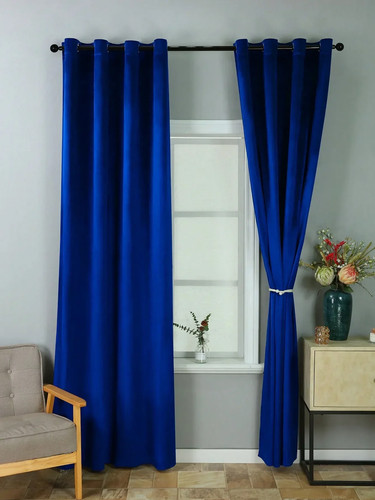 1 Stück Königsblau Farbe Vorhänge für Wohnzimmer Samt Material Warm Retro Schlafzimmer - Bild 5 von 13