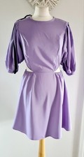 Ladies BNWT AX Paris Lilac Purple Cut Out Detail Puff Sleeve Mini Dress Size 10