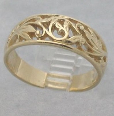 LR483 - 9ct yellow gold  filigree ring